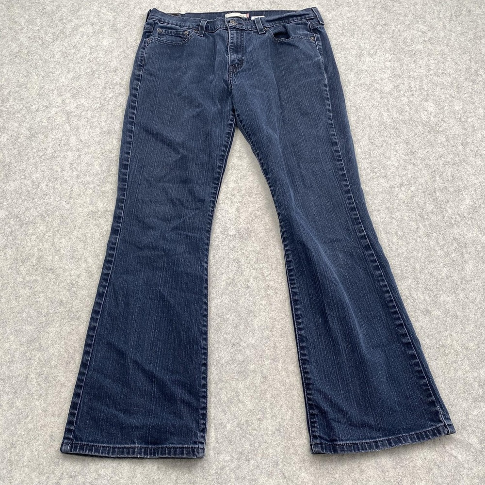 Levi's 515 Bootcut Jeans Womens 16 (33x29) Blue Dark Mid Rise Stretch Denim